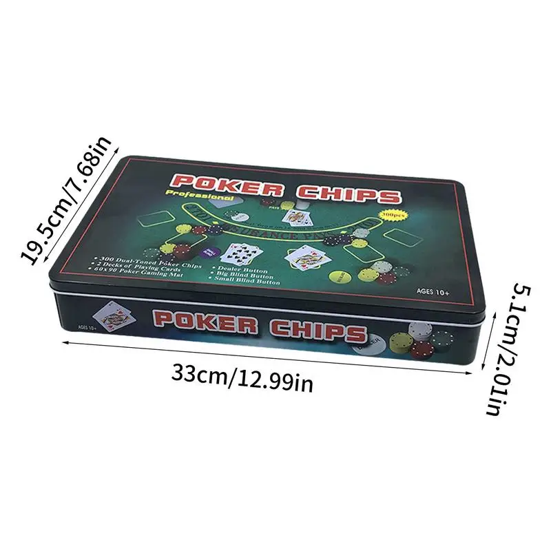 300pcs Poker Chips Engraving Texas Hold'em Poker Chips Entertainment Game Coins for Family and Friend Party Traveling Poker Set 4
