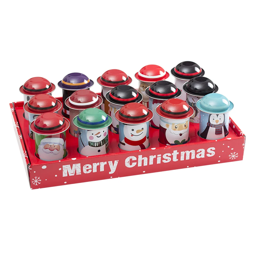 

15 Pcs Christmas Tin Box Souvenir for Baby Tea Party Bags Newborn Gift Jar Child Birthday Favors