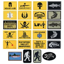 

Velcro Patches Tactical Morale Slogans Army Badge Military Labels Gun Snakes Pirate Hook and Loop Embroidered Stickers for Hat
