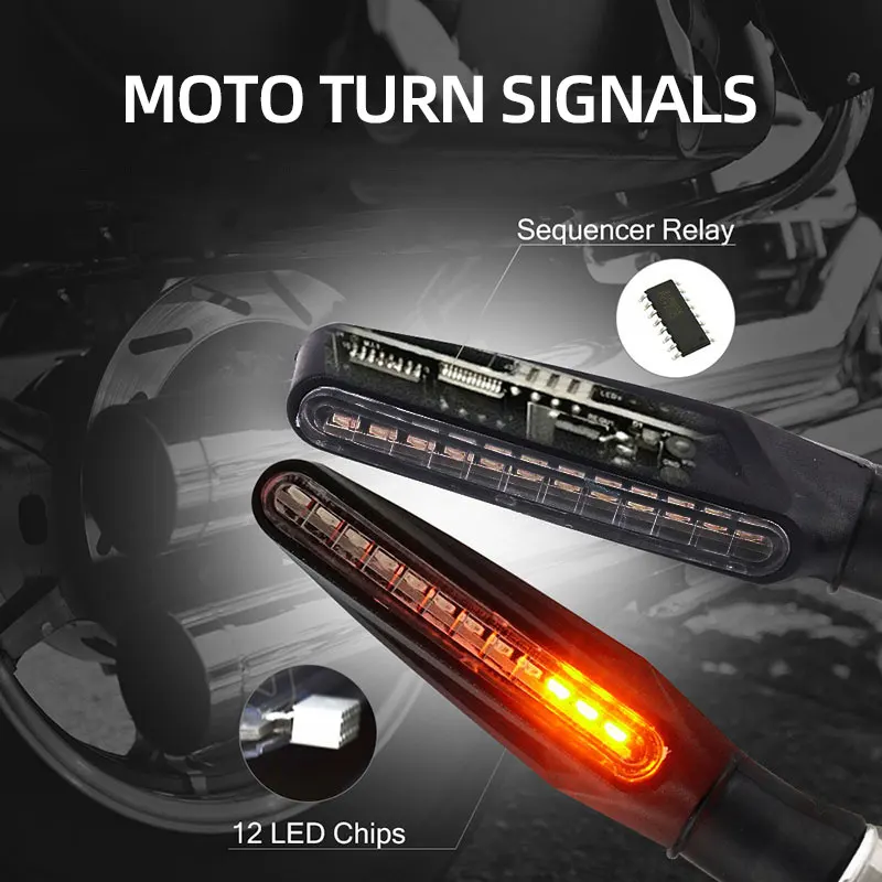 Motorcycle LED Turn Signals Directional Indicators Flashing Rear Tail Brake Flasher Stop Signal DRL