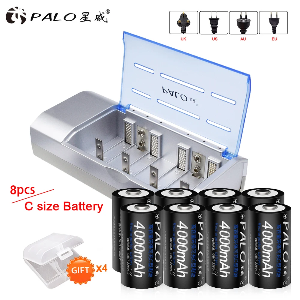 Palogreen 6 Packs D Rechargeble Batteries 1.2V 8000mAh NiMH India - View #9