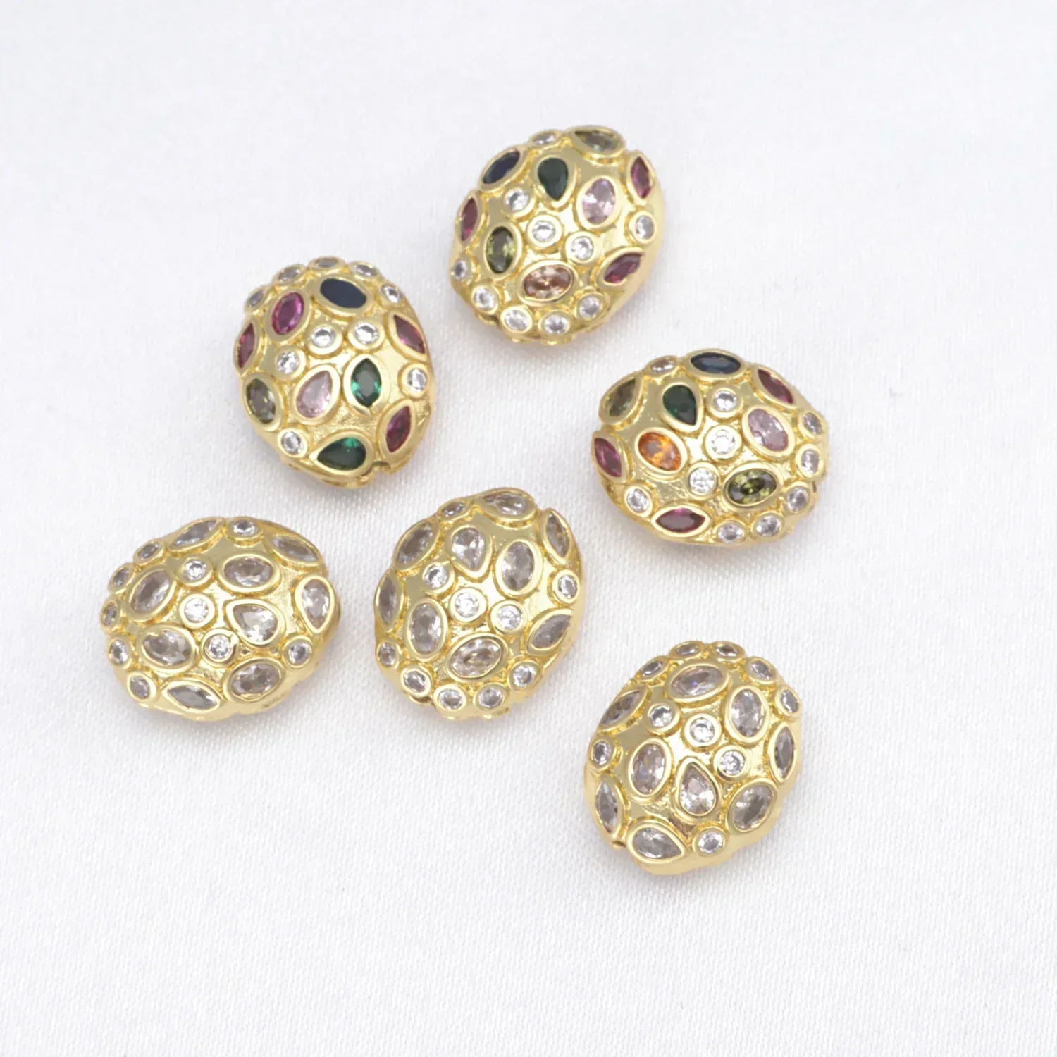 LJRIVER Beads for DIY Handmade Jewelry Making Supplies Zirconia Crystal/Natural Pearl Spacer Bead Necklace Bracelet Making 5 Pcs