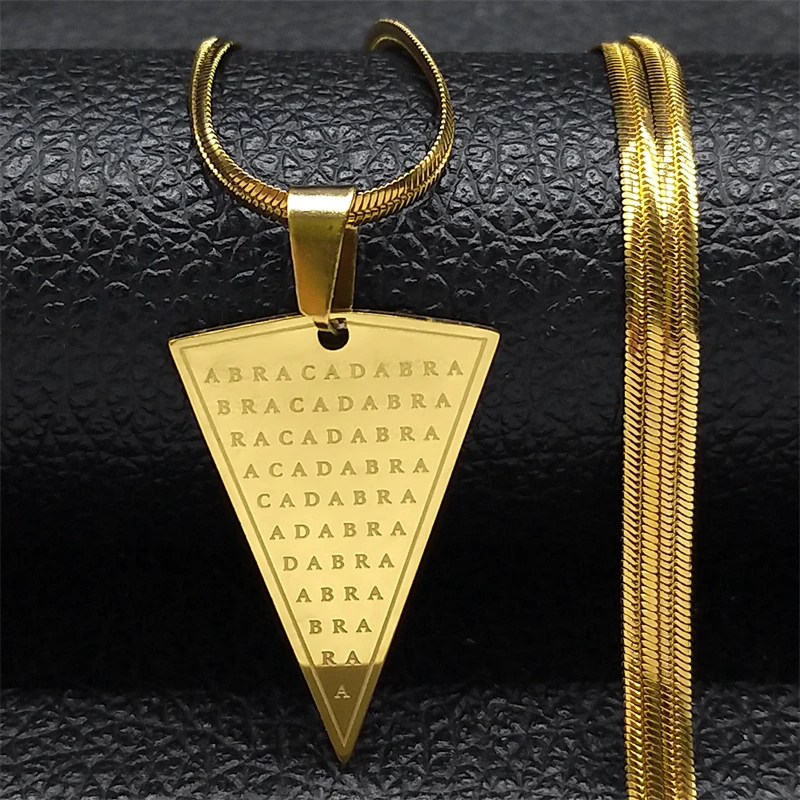 Hexen-Talisman Abracadabra Wahrsage-Halskette für Frauen Männer Edelstahl Abraxas Okkult-Amulett Kettenschmuck Collier NZZZ608 – Detail 5