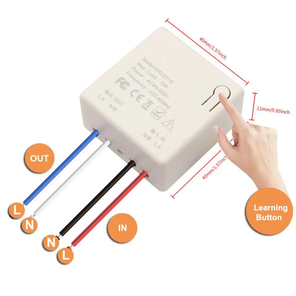 Description Picture 2 of itemUniversal Wireless Smart Switch Light RF 433Mhz Wall Panel Switch Remote Control Mini Relay Receiver 220V Led Light Lamp Fan