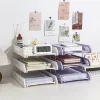 Three-Layer File Holder File Tray Plastic Horizontal File Frame File Organization Information Desktop Storage Rack Desk Storage File Basket Multi-Layer File Rack Folder Storage Box 1