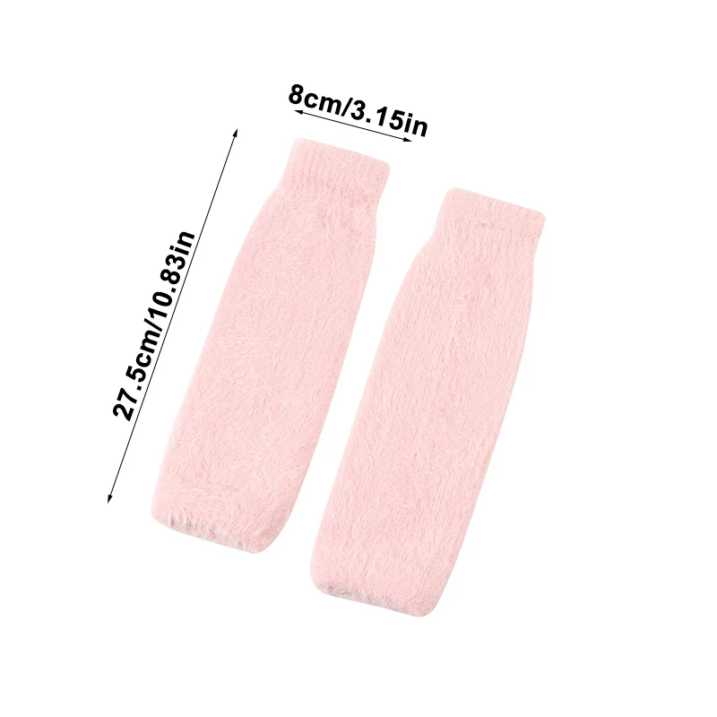 Autumn Winter Soft Mink Long Half Finger Gloves Women Plush Knitted Fingerless Gloves Wrist Mittens Driving Writting