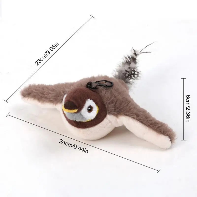 Rechargeable Interactive Cat Toy Chirping Plush Bird