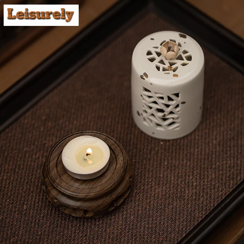 Antique Plum Blossom Sandalwood Incense Holder Mist Smoking Steamers Incense Burners Aromatherapy Censer Tea Services Craft Gift