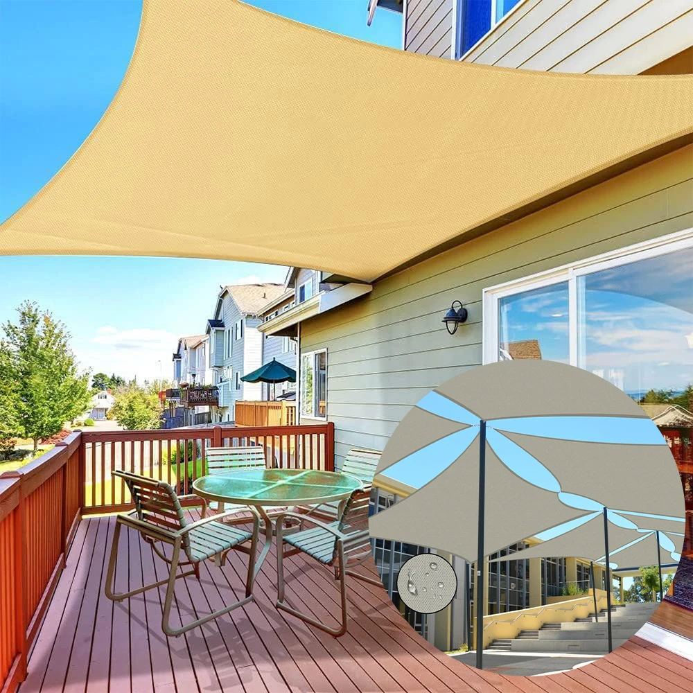 Sun Shade Sail Waterproof Outdoor Awnings Garden Canopy Terrace Car Rectangle Pool Shelter