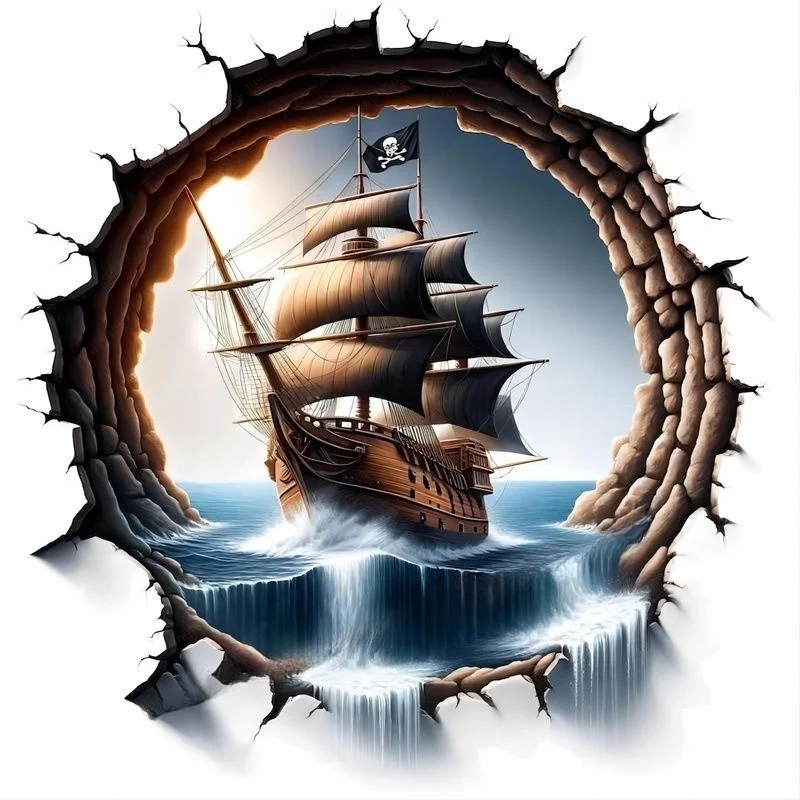 Wall Sticker Kids Room Background Home Decoration Mural Living Room Wallpaper Funny Decal Sailboat E46 wall stickers wall sticker