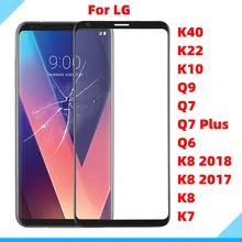 Lentille extérieure en verre 10x pour LG K7 K8 G7 PLUS Q6 Q9 K10 2017 2018 K22 K40, pièce de rechange d'écran tactile avant LCD=