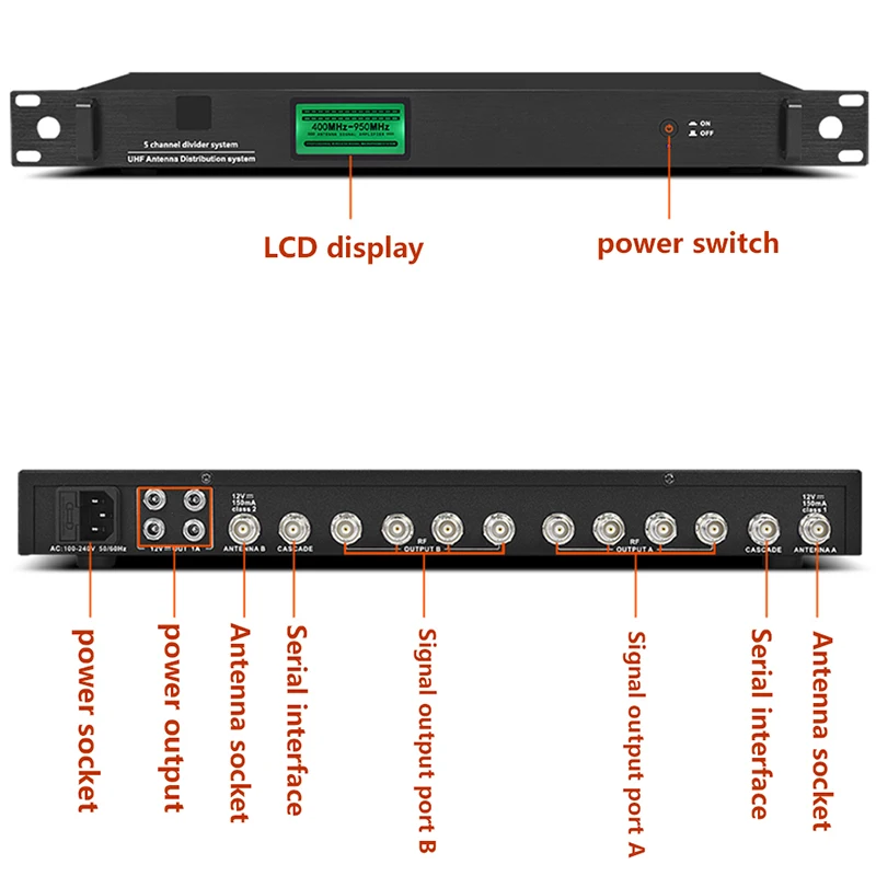 Paulkitson A760-U8800 Professional Stage Wireless Microphone Signal Amplifier Microphone Antenna Amplifier U-Band True Diversity