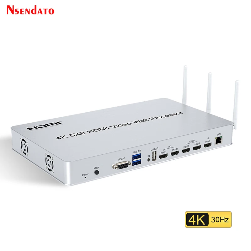 4K 5X9 Hdmi Tv Video Wall Controller Processore 1X5 4X1 2X2 4X2 3X3 5 X1 Multi Screen Hdmi Wall Video Stitching Processor Rs232