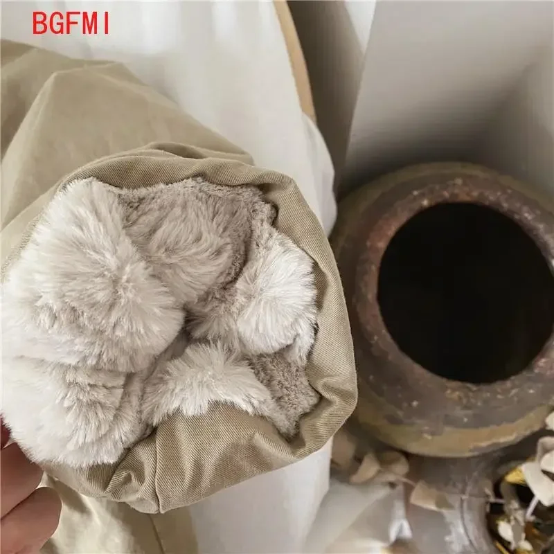 Baby Boys Girls Khaki Lamb Wool Blend Parkas Coat Autumn Winter Coats Fur Jackets Children Snowsuit
