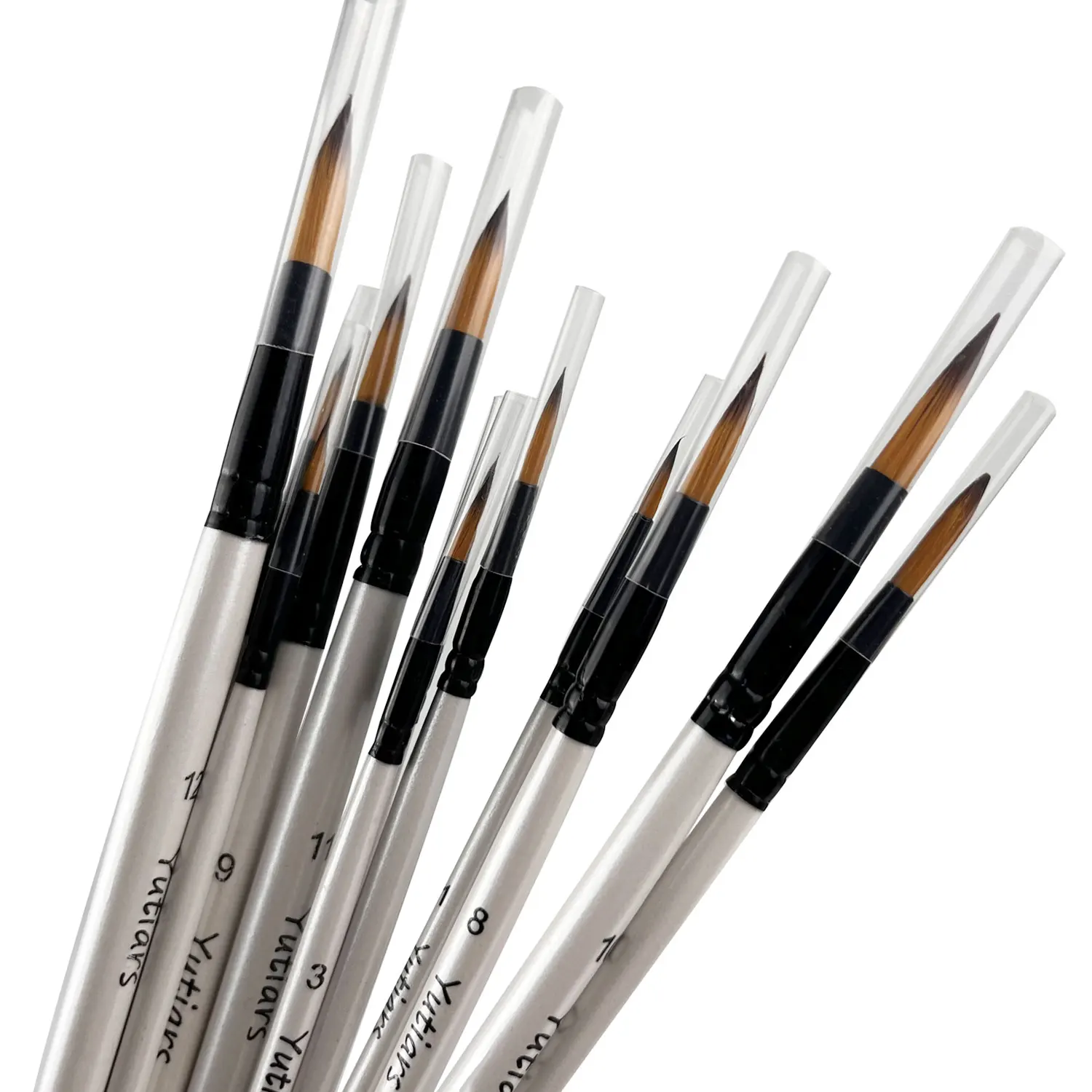 12pcs Round Paint Brush Set - Professional Nylon Bristles for Watercolor, Acrylic, Oil Painting, Face & Body Art, Nail Designs 2
