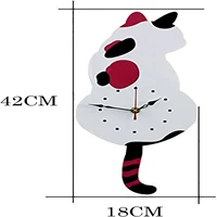 DIY Cat Design Acrylic Wall Clock with Swing Tail Pendulum - Perfect Home Décor Addition for Kitchen, Living Room, Bedroom - Ba 2