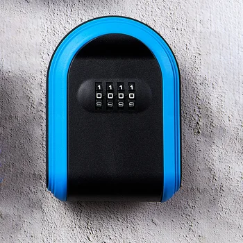 Plastic Key Safe Box Weatherproof Wall Mounted Key Lock Box 4 Digit Code Outdoor Key Security Storage Case for Home Office 1