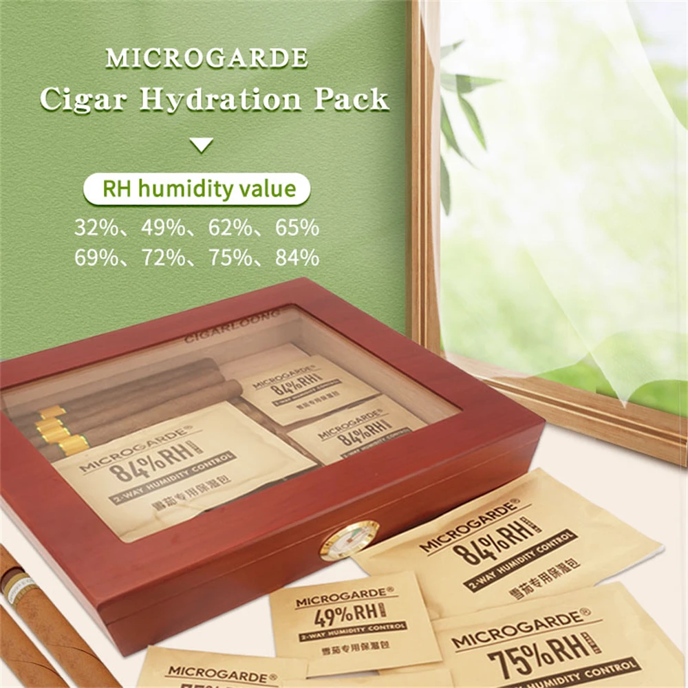 10pcs 10g RH 49 62 69 84 2-way cuban puro cigar humidity control pack cigar storage humidor box humidifier packet 6