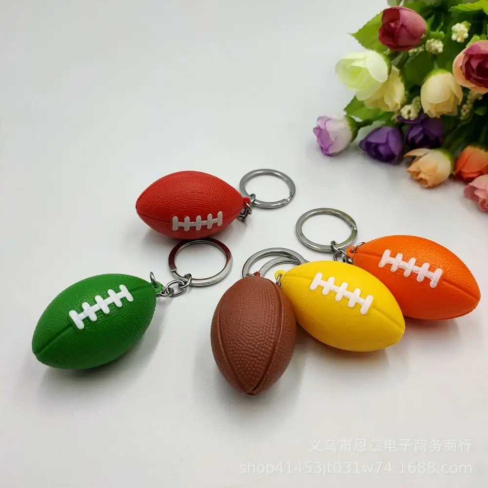 Easy to Carry Creative Anti-fall Sports Small Gift Charm Bag Accessory Rugby Keychain Pendant Mini Keychain Pendant