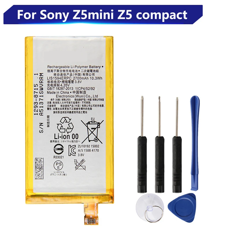 Batteria Di Ricambio Per Sony Xperia Z5C Z5 Mini E5823 Z5 Compact Lis1594Erpc Batteria Ricaricabile Del Telefono 2700Mah