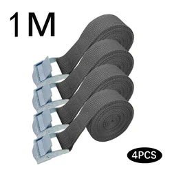 Heavy - Duty Buckle Tie - Down Straps for Secure Cargo Transport (1MBlack 4Pcs)