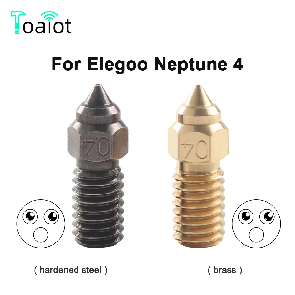 20/50/100pcs For Elegoo Neptune 4 CHTNOZZLE 0.4mm Hardened Steel/Brass High Flow Nozzle for 3D Printer Accessories wholesale