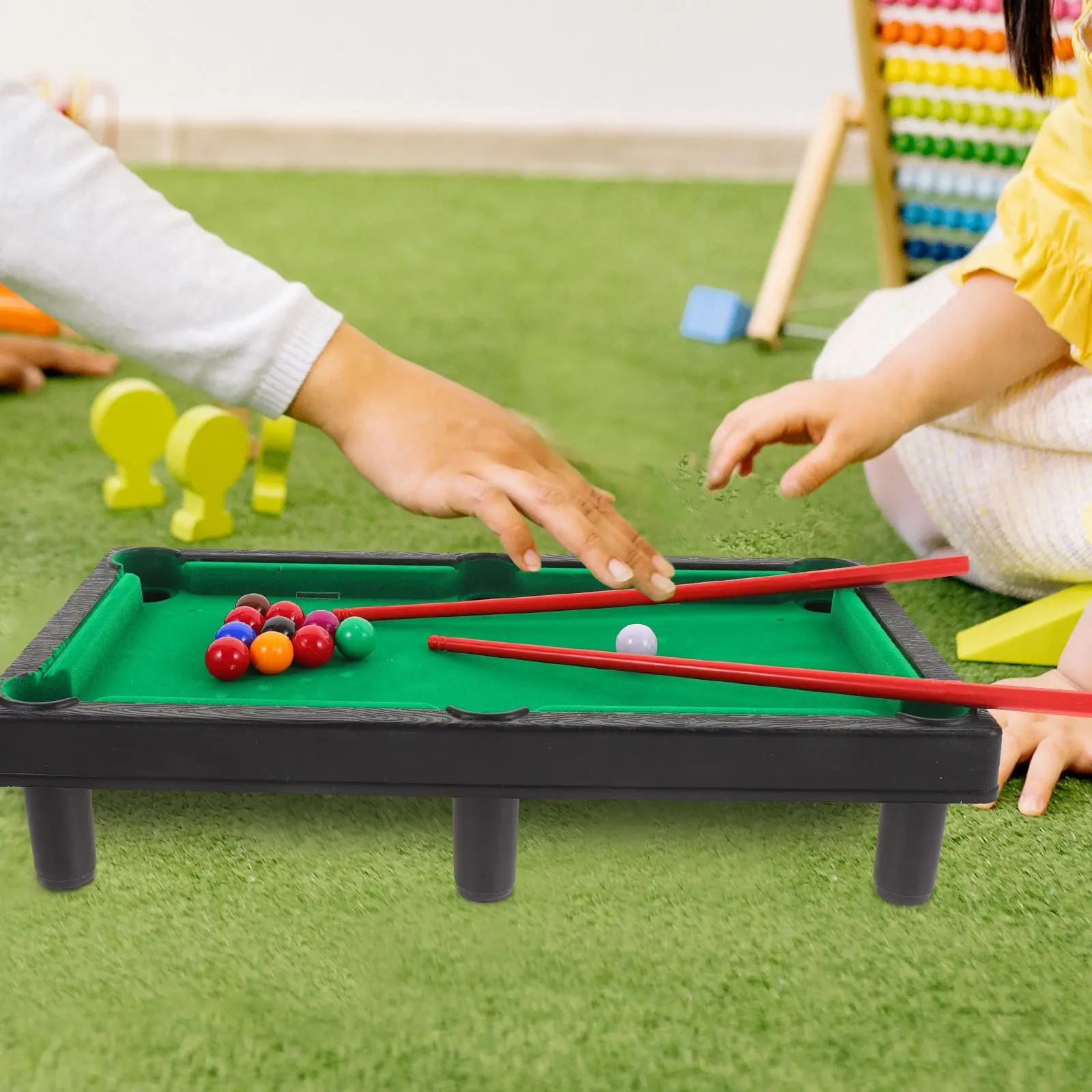 Mini Pool Table Prop Children Billiard Toy Desktop Adults Kids Tabletop Miniature Pool Table Game Puzzle Toy Building Blocks