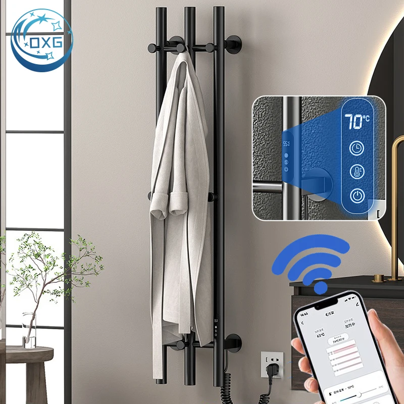 OXG 3-Bar Electric Heated Towel Rack with Timer Wall Mounted