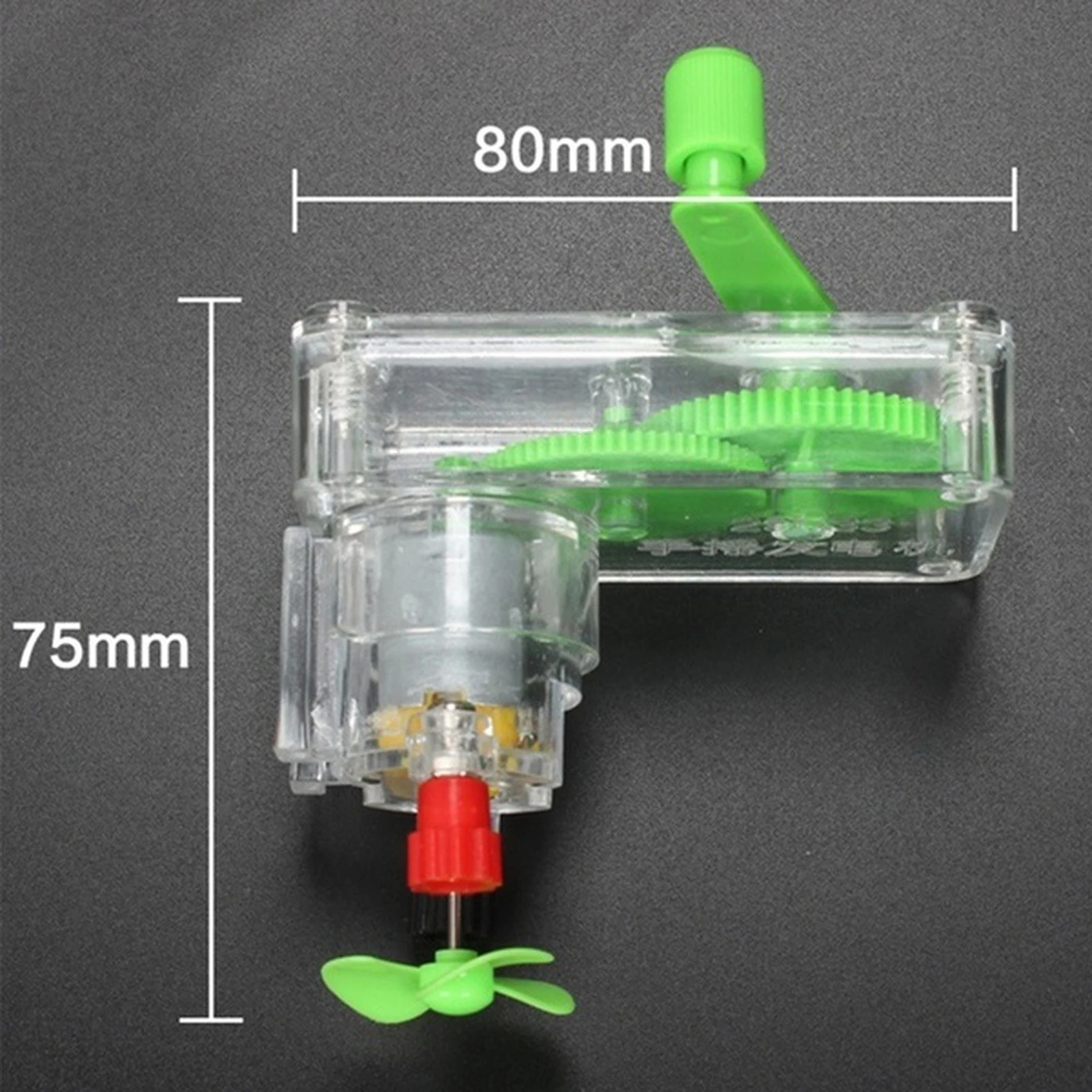 DIY Hand Crank DC Generator Model Fan Kit Science Experiment Education Kids Toy