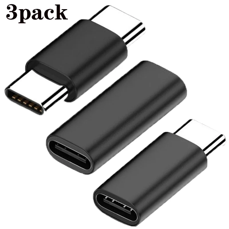 3-Pack USB-C to USB-C Adapter Set for Fast Charging and Data Transfer