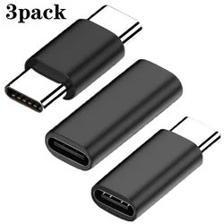 3 - Pack USB - C to USB - C Adapter Set for Fast Charging and Data Transfer (Black(3PCS))