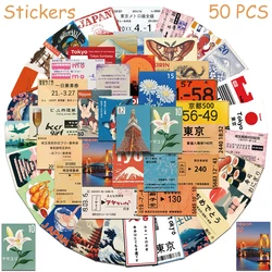 50pcs Japanese Culture Aesthetic Stickers - Travel - Inspired Decals for DIY Crafting and Decoration (50pcs)