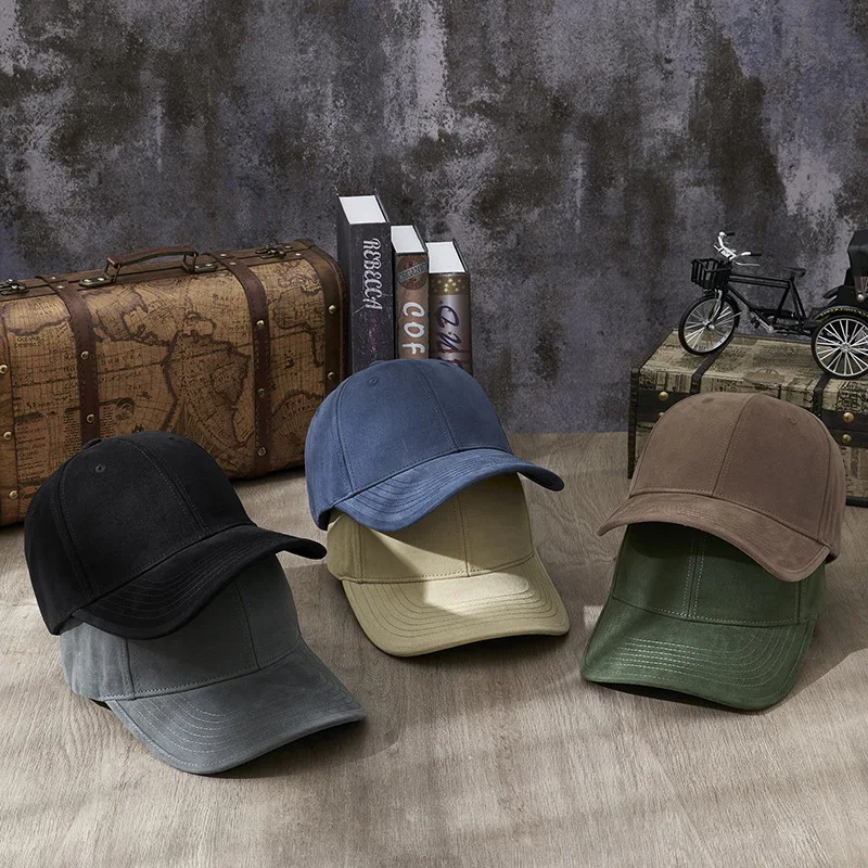 

2023 autumn and winter new big head round hat big size fat face wash middle-aged men baseball cap hard cap cap