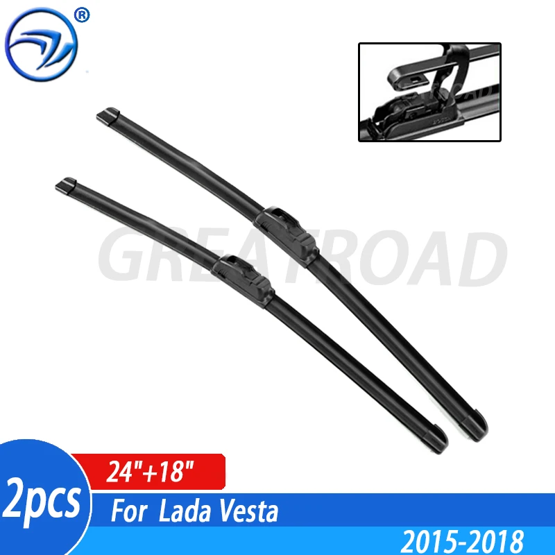 

Wiper LHD Front Wiper Blades For Lada Vesta 2015 2016 2017 2018 Windshield Windscreen Front Window 24"+18"