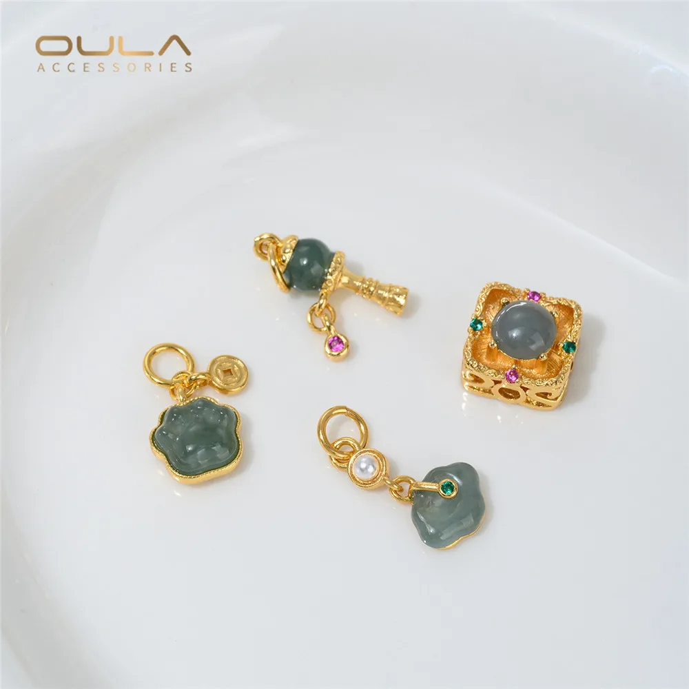 천연 크리스탈 아쿠아마린과 다공성 비즈, 손으로 만들어진 페르시 팔찌 소재와 1pcs Diy 옥 펜던트