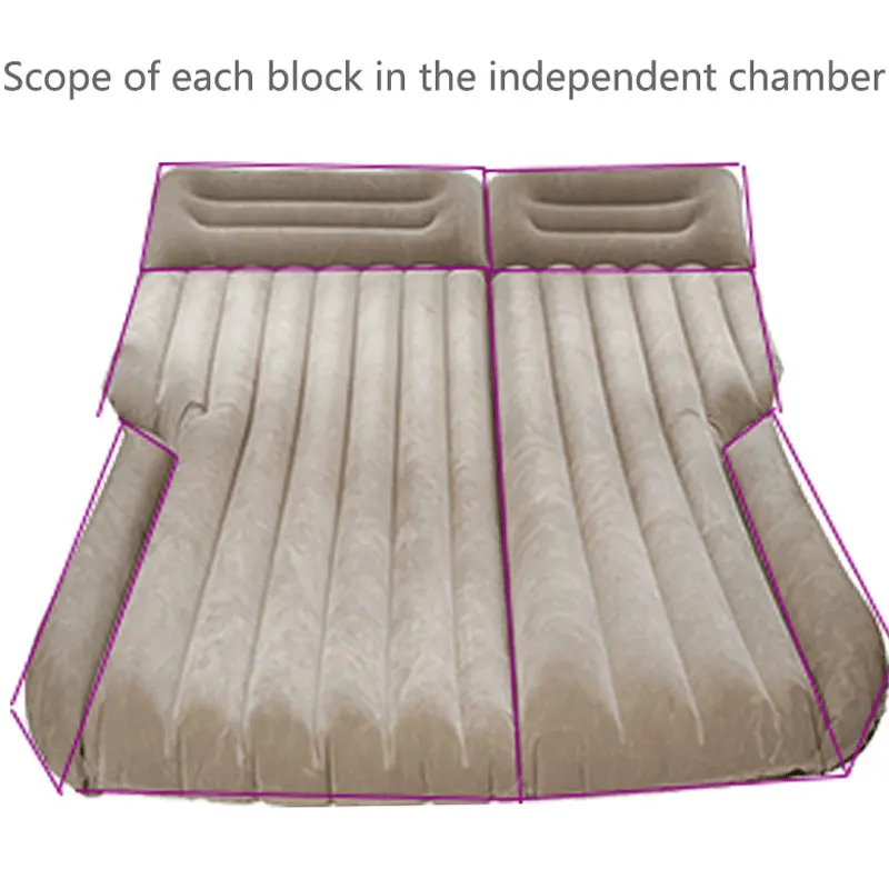 Car Inflatable Bed For Tesla Model 3/Y SUV Travel Air Mattress Outdoor Camping Cushion Folding Portable Flocking Pad