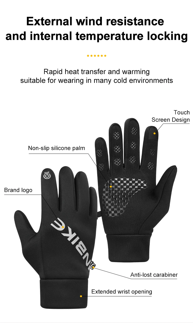 Description Picture 5 of itemINBIKE Winter Cycling Gloves Men Touch Screen Padded Road Bike Gloves Anti-Slip Warm Bicycle Gloves for Riding Biking MTB Gloves