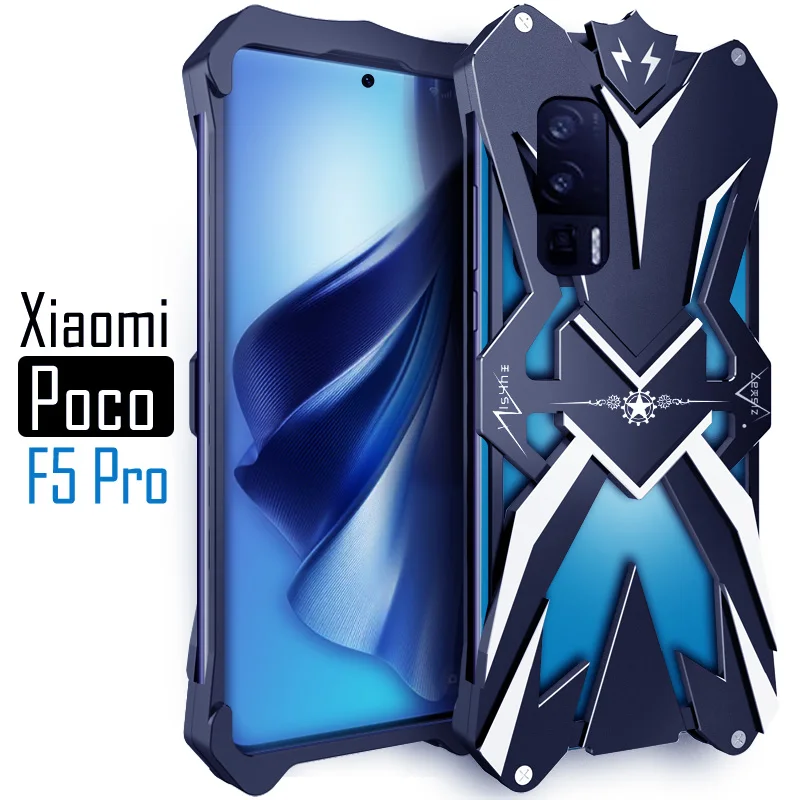 Original Zimon Luxury Thor Heavy Duty Armor Metal Aluminum Phone Case Covers For Xiaomi Poco F5 X5 Pro Bumper Cover Cases