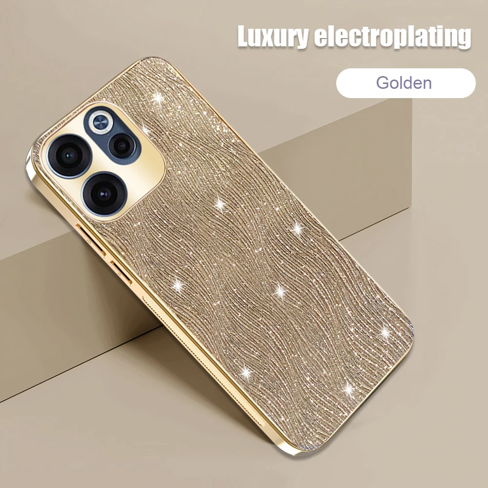 Luxurious Electroplated Water Ripple Shockproof Phone Case with Bumper Protection