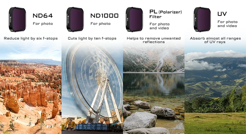 UV NV NDPL CPL ND Filters Compatible With Gopro Hero 12/11/10/9 Action Camera Fi
