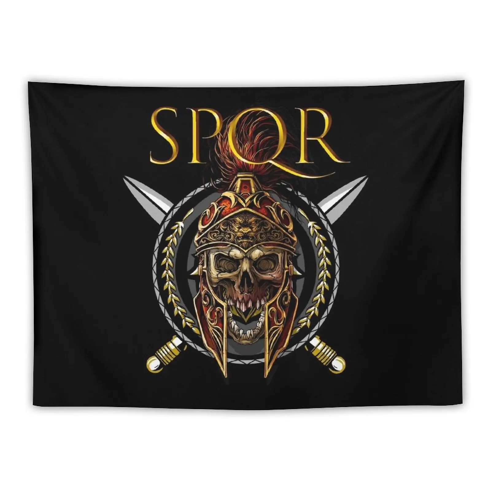 

SPQR римский солдат череп гобелен украшение для комнаты уличное украшение