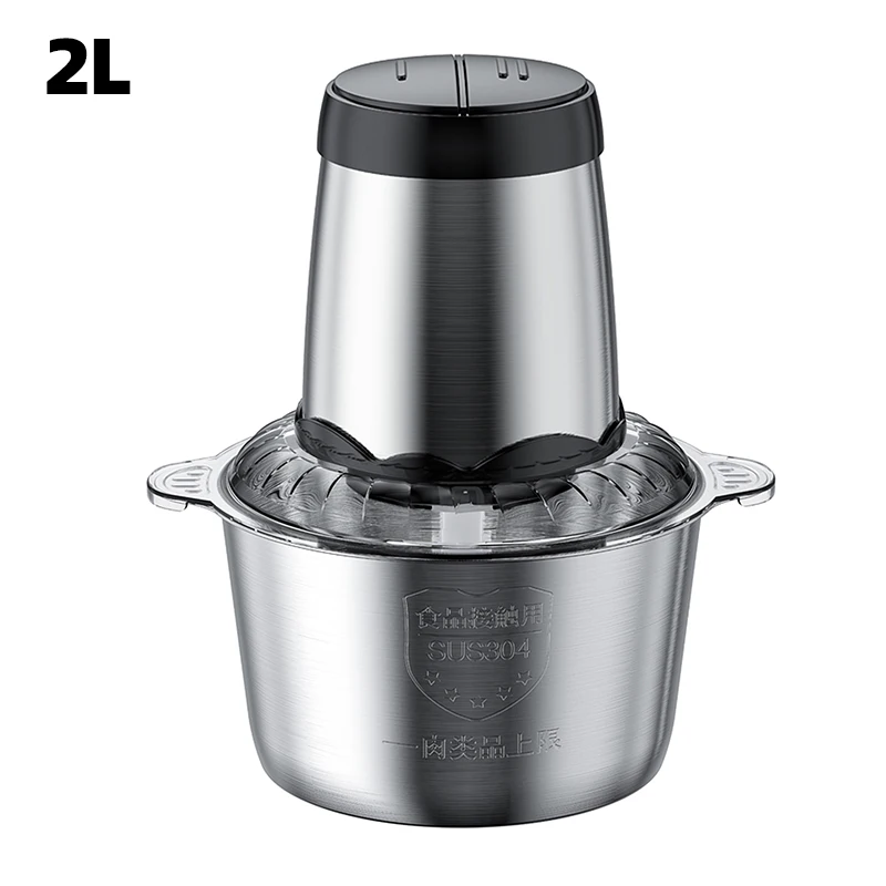 2 Speeds 2L Electric Meat Chopper Vegetable Grinder Mincer Food Processor  Cutter Slicer 304 Stainless Steel 220V