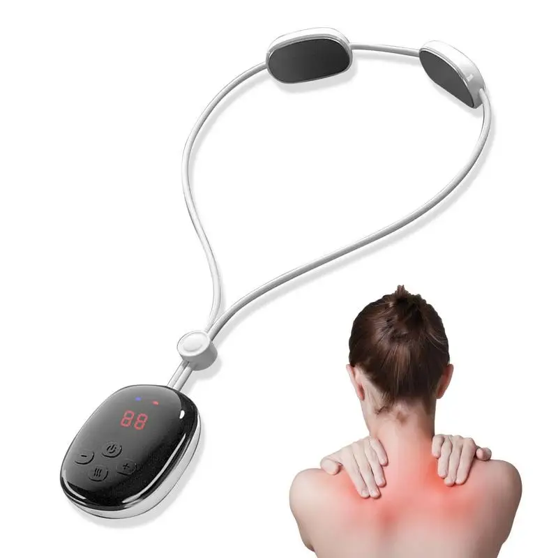 Electric Pulse Neck Massager Smart Shoulder Massager With Heat Dual Pulse 5 Modes 15 Levels Of Intensity 3-Gear Hot Compress