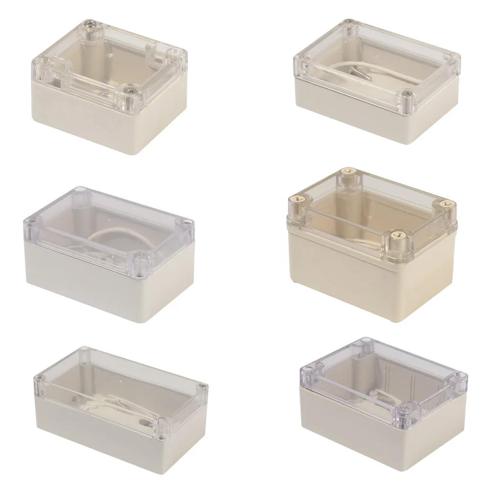 

11 Sizes Plastic Junction Box White Waterproof Instrument Housing Case Electrical Project Boxes Transparent Cover Outdoor Tools