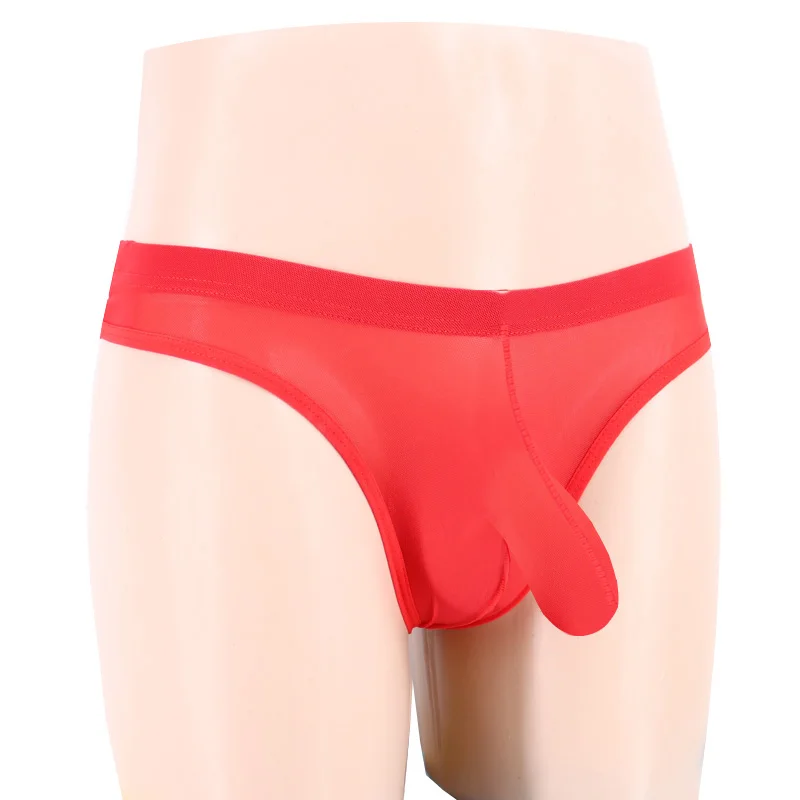 Large Size Men Panties Sexy Elephant Nose Briefs Ultra-thin Mesh Lingerie