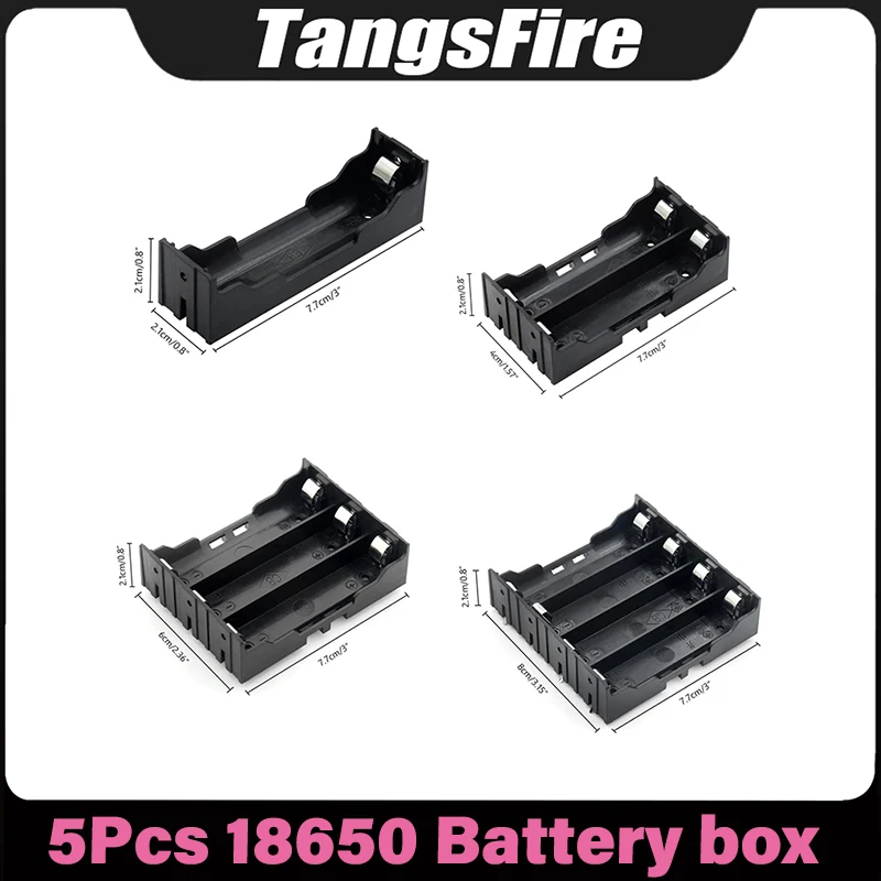 1 2 3 4 slots 18650 battery case 5pcs battery holder 3 7v storage box