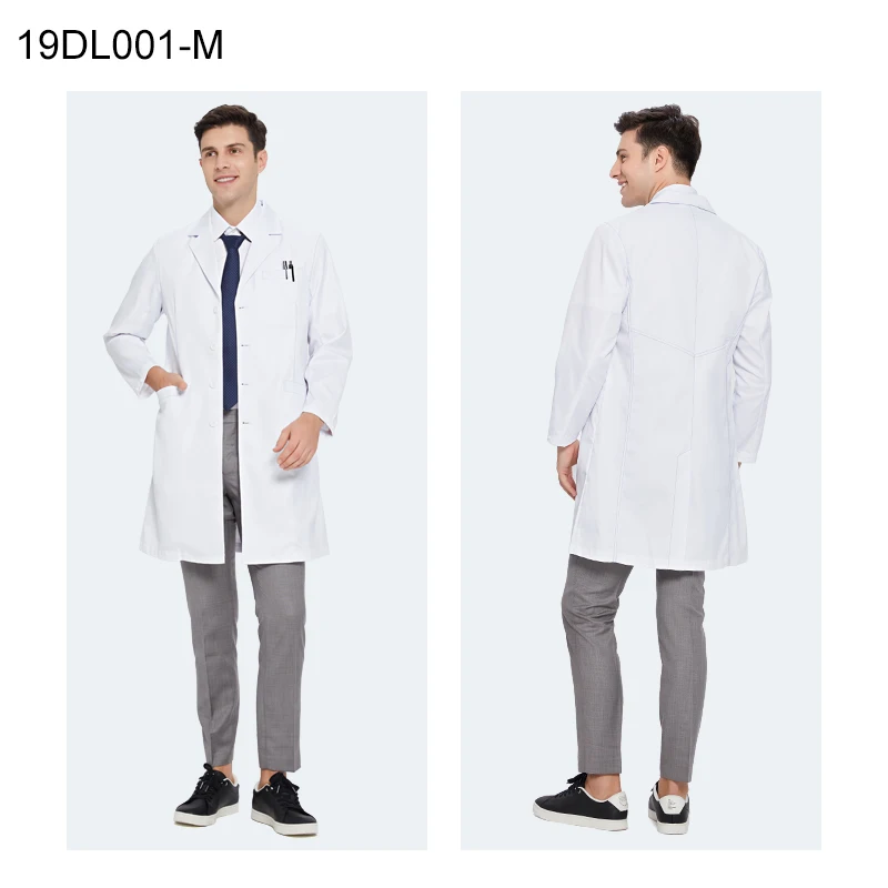 ANNO Anti-Static Lab Uniforms Calvary Twill Fabric Work Out Wear Pharmacy White Coats Doctor Hospital Clinic Gown Out Clothing