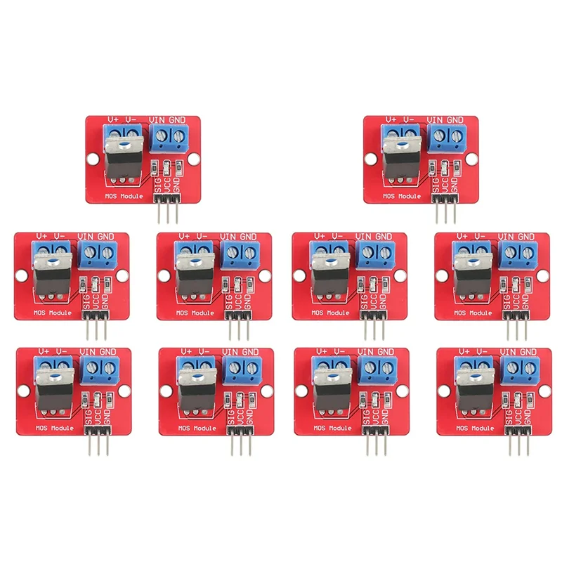 IRF520 MOS 드라이버 모듈 PWM 조광기, 탑 모스펫 버튼, IRF 520, 아두이노 MCU 암 라즈베리 파이, 0-24V, 10 개