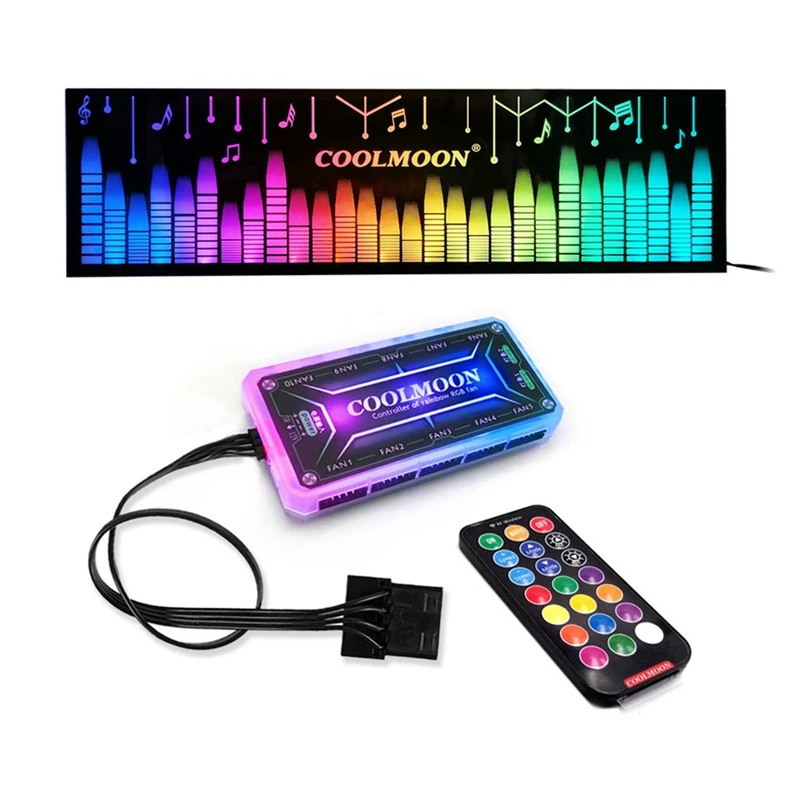 

For COOLMOON RGB Light Board Power Supply Bin Light LED Power Light Board RGB Color Side Panel Graphics Card Bracket 32Cm