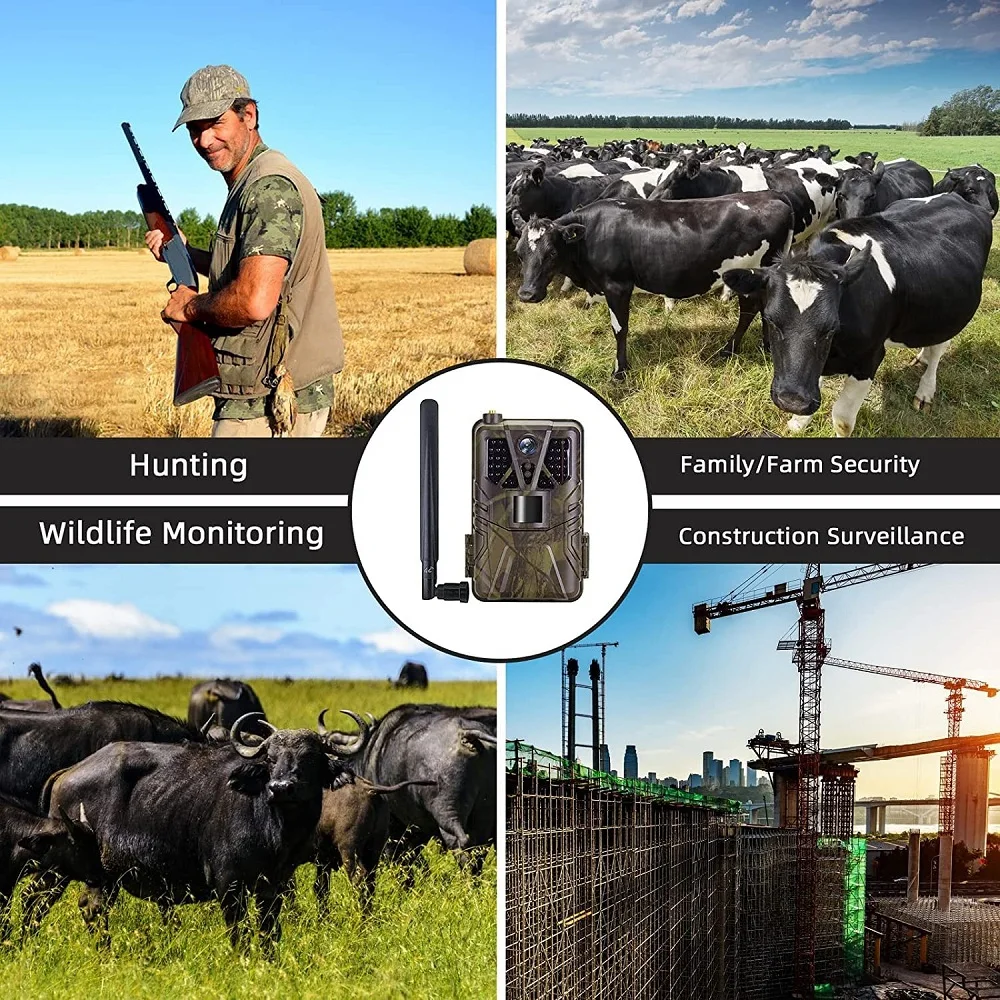 Outdoor 4K Live Video APP Control Trail Camera Cloud Service 30MP Hunting Cameras 4G Cellular Mobile IP66 Wildlife Night Vision hunting trail camera trail camera